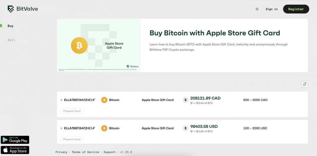 Exchange Apple Gift Card for Bitcoin